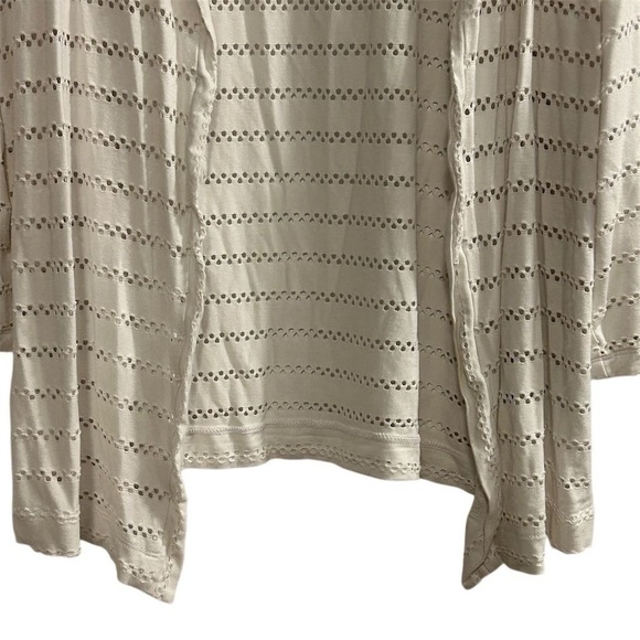 Premise Women's Ivory Open Knit Cardigan Sweater Size M Lightweight - Picture 3 of 9